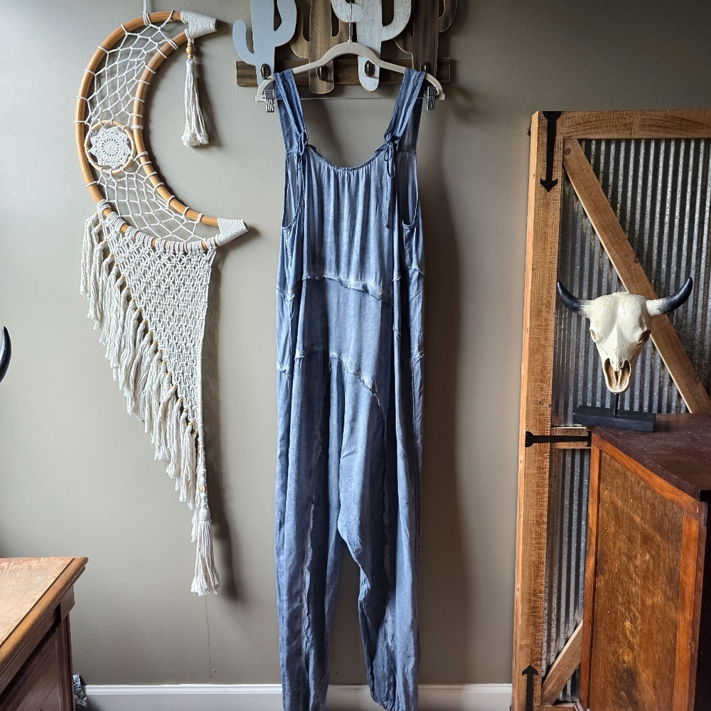 Free People Act Natural Shapeless Harem Romper Jumpsuit - Picture 3 of 8